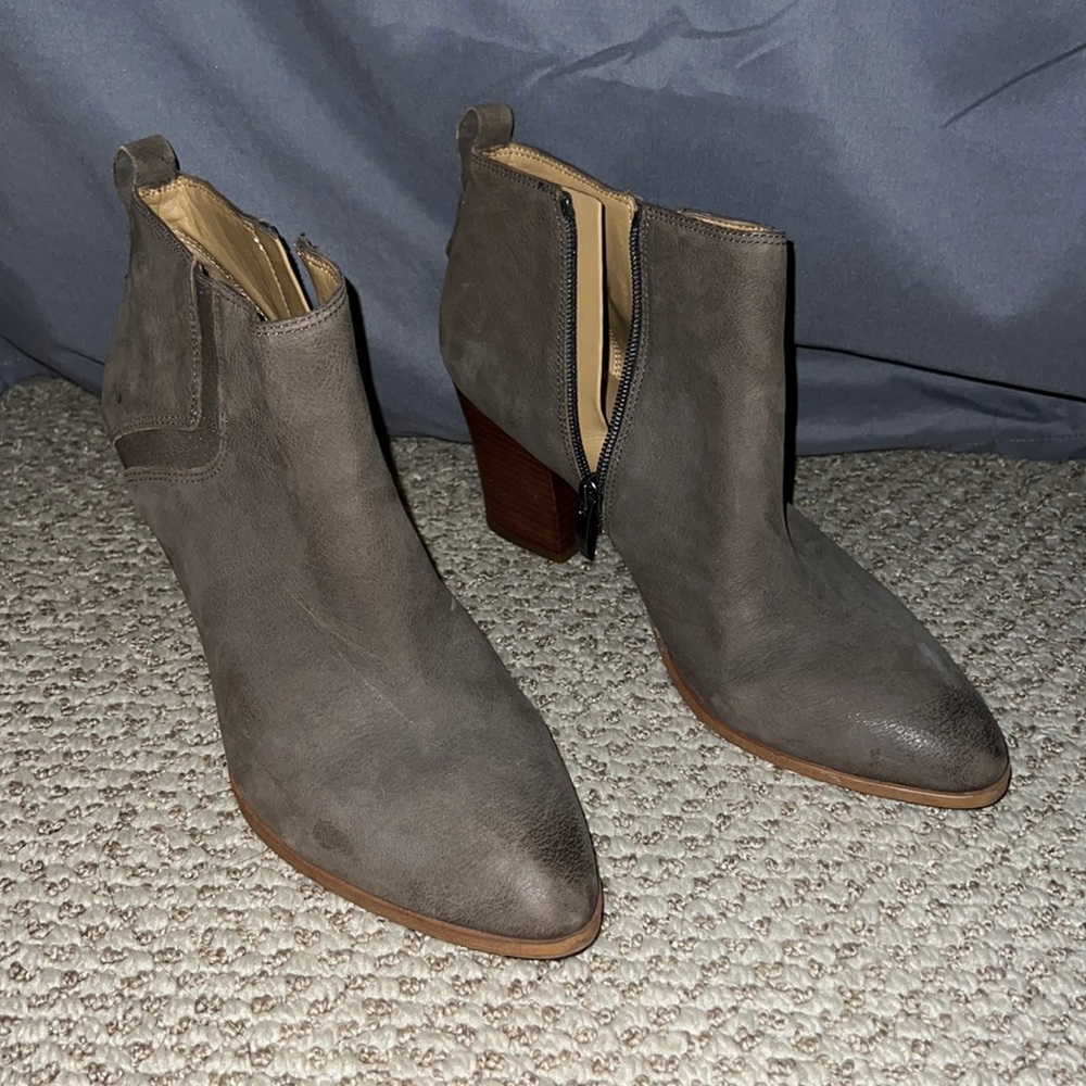 Franco Sorto Dark Green Leather Booties
